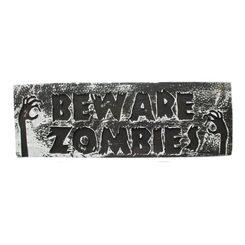 Beware Zombies Halloween Wall Plaque Hanging Decoration 48cm Product Image