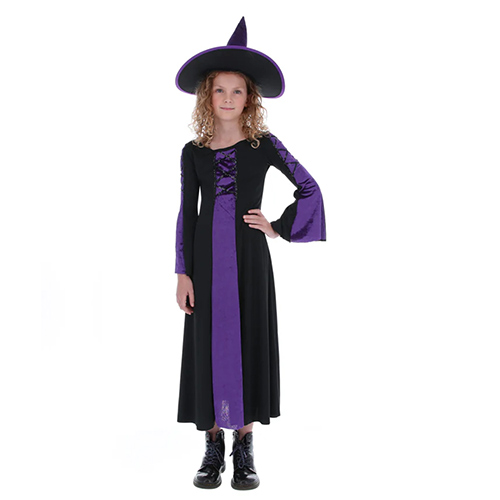 Bewitched Purple Witch Girls Fancy Dress Costume Kids Small - Age 4-6 Product Gallery Image