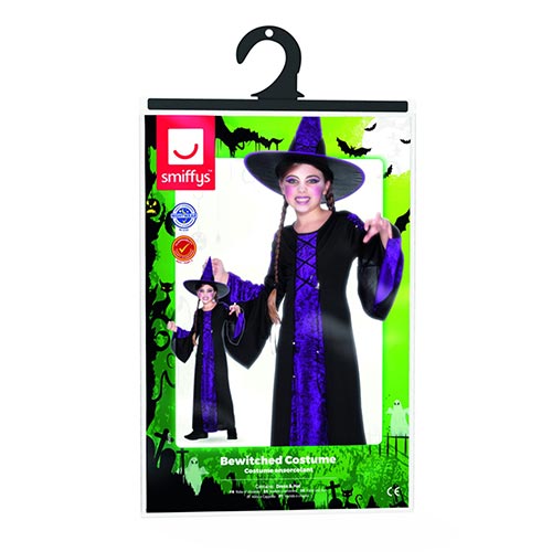 Bewitched Purple Witch Girls Fancy Dress Costume Kids Small - Age 4-6 Product Gallery Image