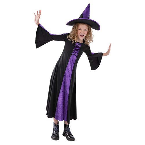 Bewitched Purple Witch Girls Fancy Dress Costume Kids Small - Age 4-6 Product Gallery Image