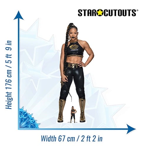 Bianca Belair Black Outfit EST WWE Lifesize Cardboard Cutout 176cm Product Gallery Image