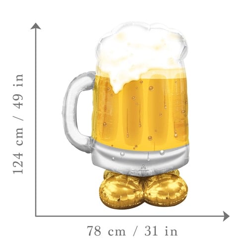 Big Beer Mug Airloonz Air Fill Giant Foil Balloon 124cm / 49 in Product Gallery Image