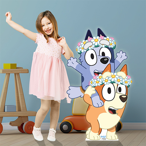 Bingo and Socks as Flower Girls Star Mini Cardboard Cutout 95cm Product Gallery Image