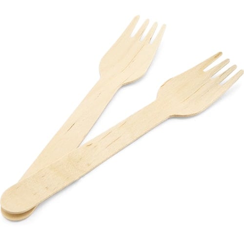Biodegradable Compostable Wooden Cutlery Forks 16cm - Pack of 100