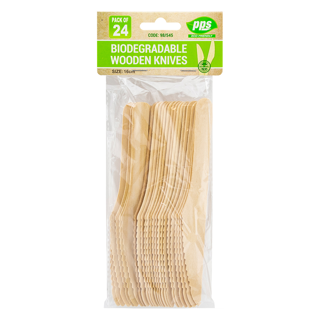 Biodegradable Wooden Knives 16cm - Pack of 24