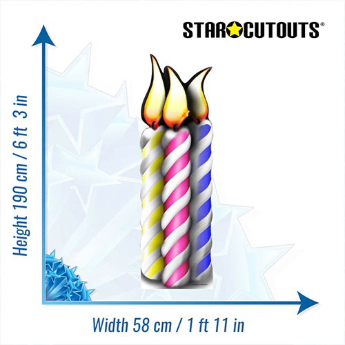 Birthday Candles Lifesize Cardboard Cutout 190cm Product Gallery Image