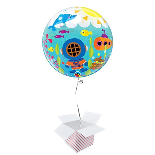 Birthday Maritime Fun Bubble Helium Qualatex Balloon - Inflated Balloon in a Box Product Gallery Image