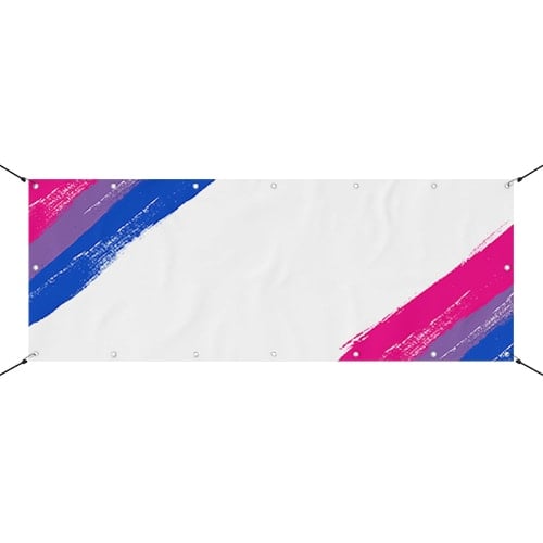 Bisexual Flag LGBTQ+ Gay Pride Rainbow Design Medium Personalised Banner – 6ft x 2.25ft