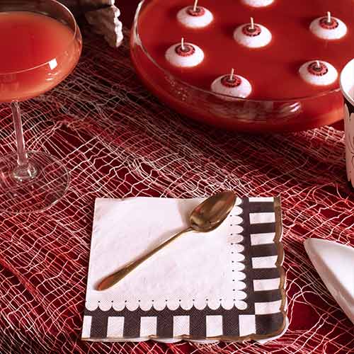 Black & Beige Stripes with Gold Edge Paper Luncheon Napkins 2 Ply 33cm - Pack of 12 Product Gallery Image