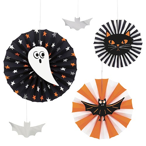 Bat, Ghost & Cat Halloween Hanging Decorations Kit Product Image