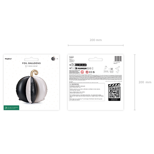 Black & White Pumpkin Halloween 3D Standing Shaped Air Fill Foil Balloon 58cm / 23 in Product Gallery Image