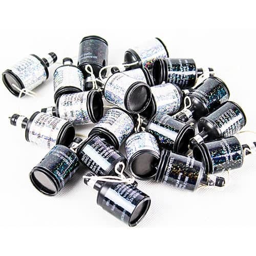 Black & Silver Glitz Holographic Party Poppers - Pack of 20