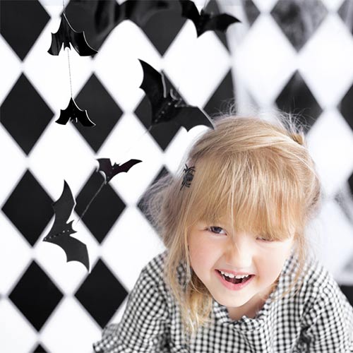 Black Bats Halloween Paper Garland Hanging Decoration 1.5m Product Gallery Image