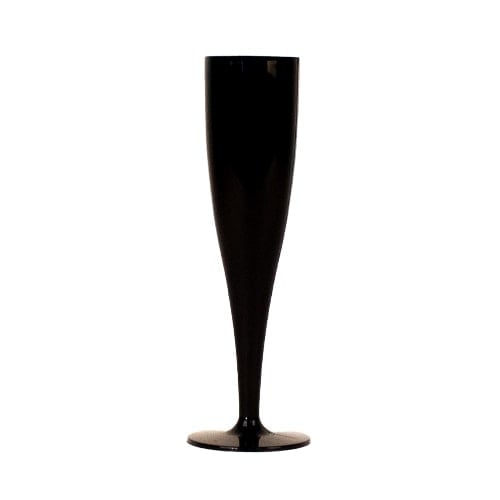 Black Biodegradable Plastic Champagne Flute 175ml - Pack of 10