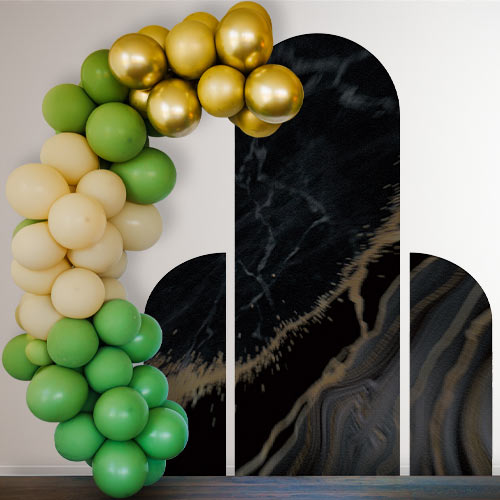 Black Blur Marble Design Arch and Two Sides Sailboard Backdrop Product Gallery Image