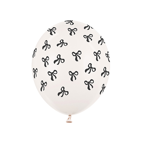 Black Bows Elegant Milestone Latex Balloons 30cm / 12 in - Pack of 6 Product Gallery Image