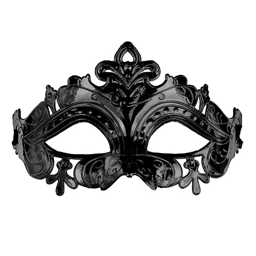 Black Carnival Masquerade Baroque Plastic Eye Mask Fancy Dress Accessory