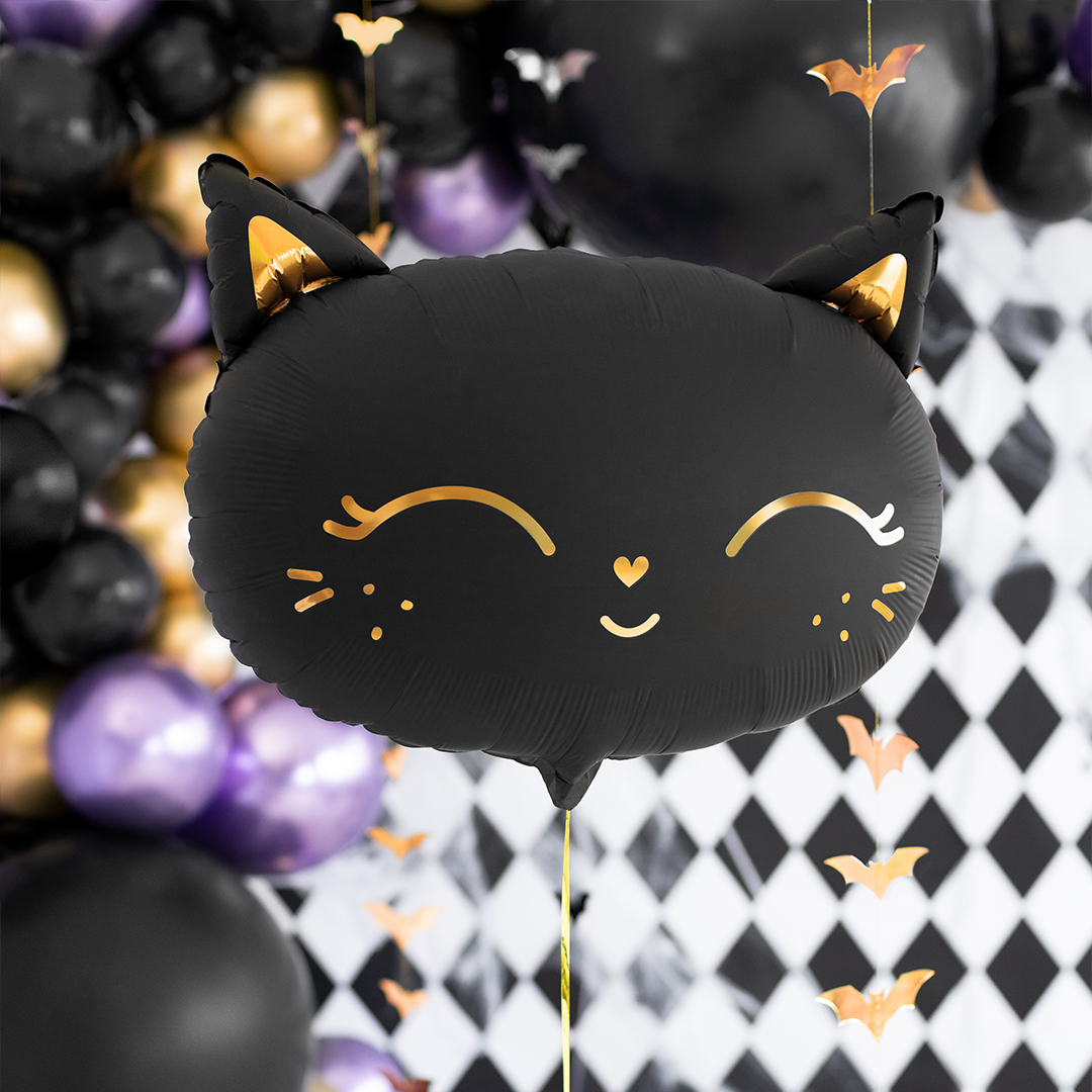 Black Cat Shaped Foil Balloon 48cm / 19 in View 4