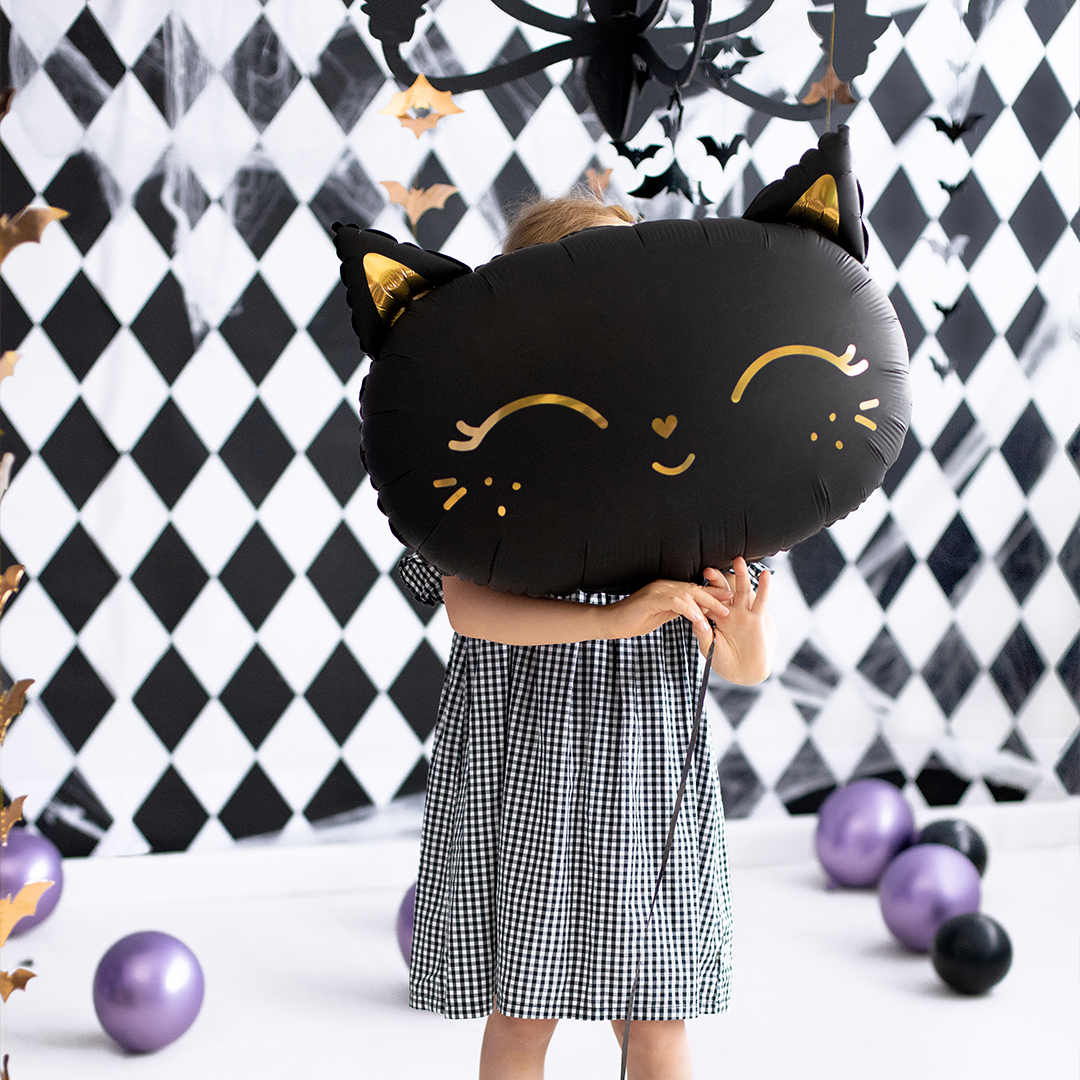 Black Cat Shaped Foil Balloon 48cm / 19 in View 5