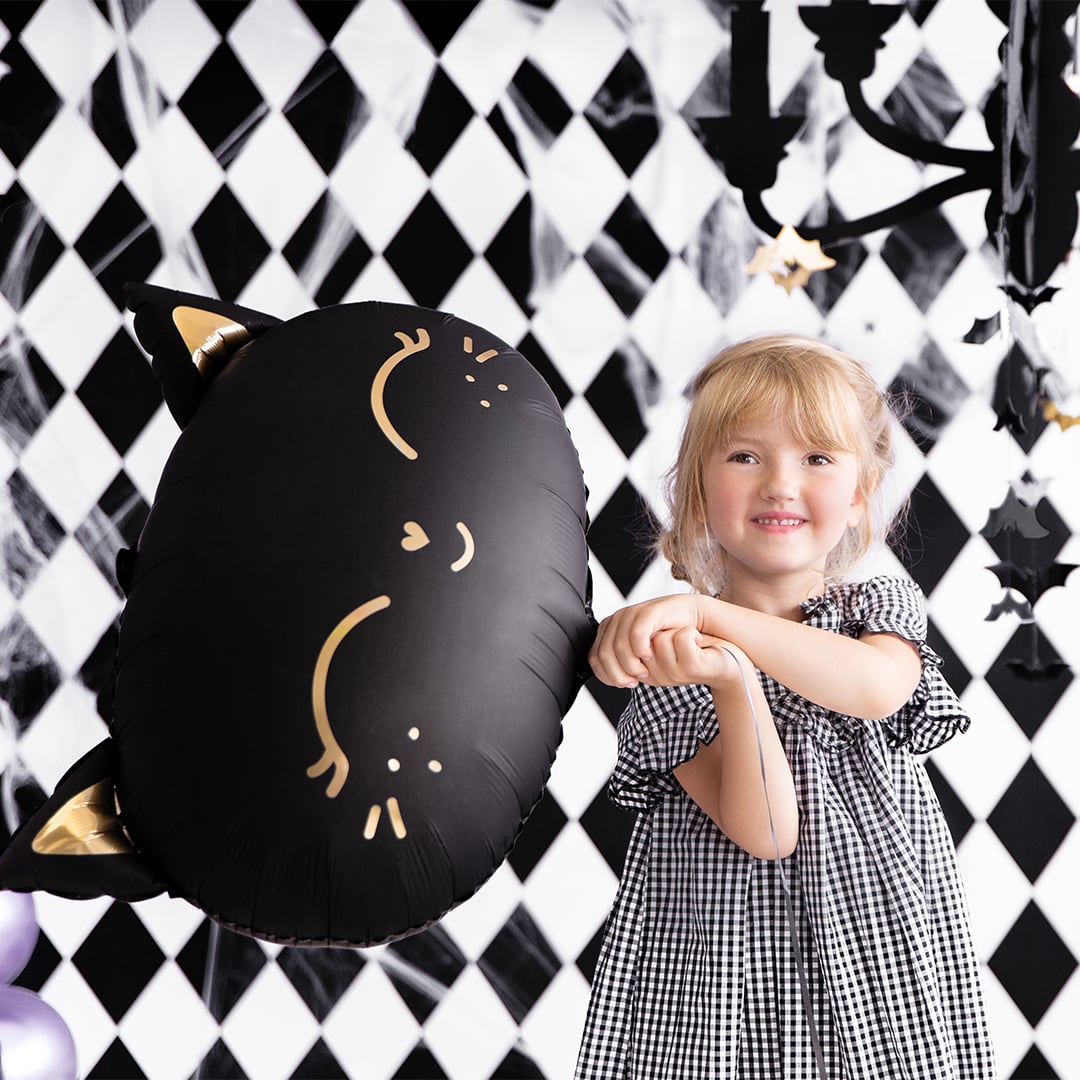 Black Cat Shaped Foil Balloon 48cm / 19 in View 3
