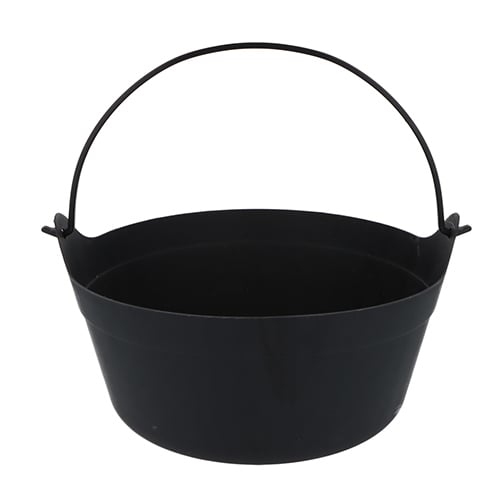 Halloween Black Plastic Cauldron 24cm – Witch Cauldron Party Decoration, Trick or Treat Candy Bowl, Spooky Centrepiece for Halloween Party Supplies View 2