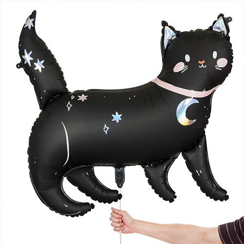 Black Celestial Cat Giant Helium Foil Balloon 96cm / 38 in Product Gallery Image