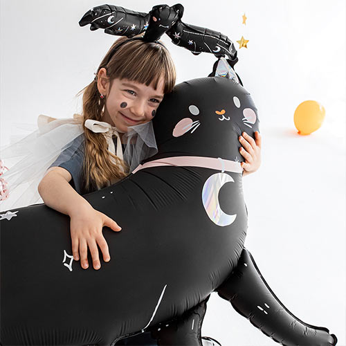 Black Celestial Cat Giant Helium Foil Balloon 96cm / 38 in Product Gallery Image