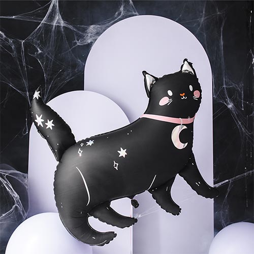 Black Celestial Cat Giant Helium Foil Balloon 96cm / 38 in Product Gallery Image