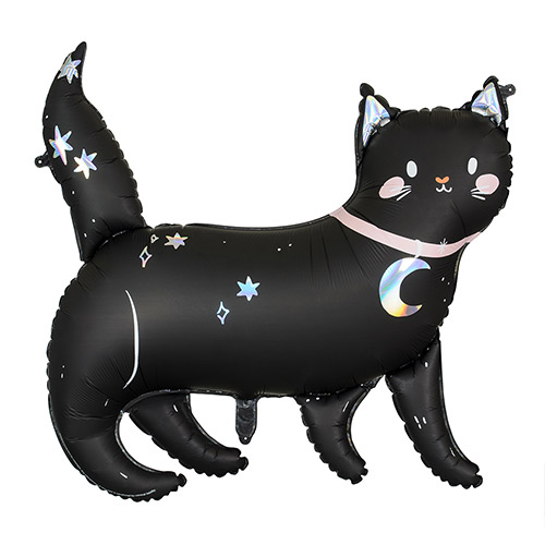 Black Celestial Cat Giant Helium Foil Balloon 96cm / 38 in Product Gallery Image