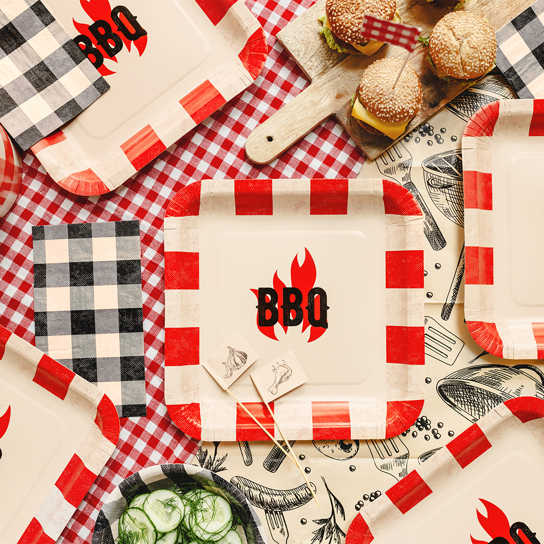 Black Checkered Gingham Picnic & Barbecue Rectangular Paper Luncheon Napkins 40cm 2 Ply - Pack of 20 Product Gallery Image