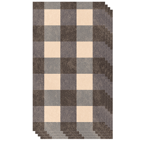 Black Checkered Gingham Picnic & Barbecue Rectangular Paper Luncheon Napkins 40cm 2 Ply - Pack of 20