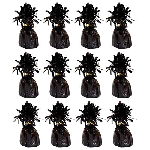 Black Foil Balloon Weights - Pack of 12 Product Gallery Image