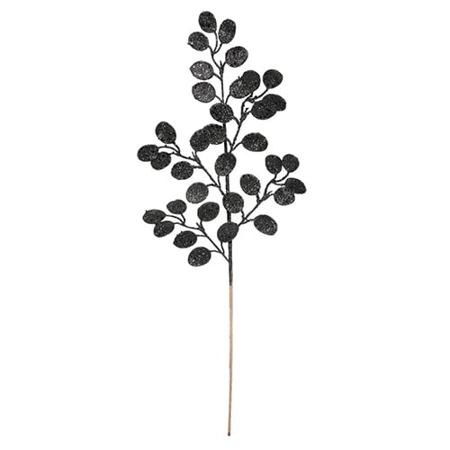 Black Glitter Eucalyptus Stem Artificial Plant Decoration 60cm Product Gallery Image