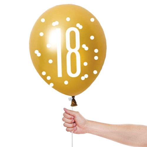 Black Glitz Pearlescent 18th Birthday Latex Balloons 30cm / 12 in - Pack of 6 Product Gallery Image