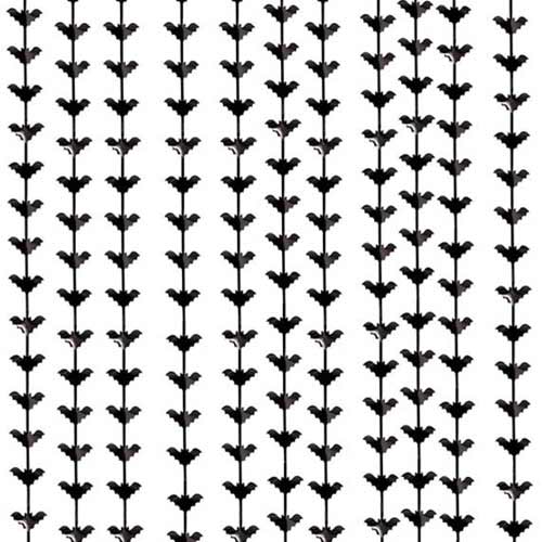 Black Bat Plastic Fringe Curtain Halloween Backdrop 2m x 98cm Product Gallery Image