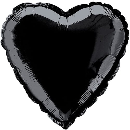 Black Heart Foil Helium Balloon 46cm / 18 in