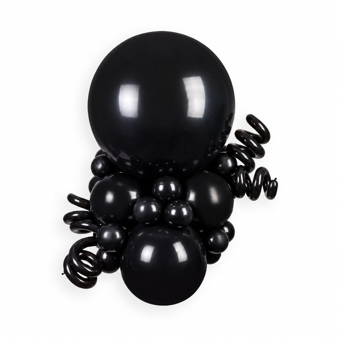 Black Jumbo Latex Balloon 79cm / 31 in - Single View 3