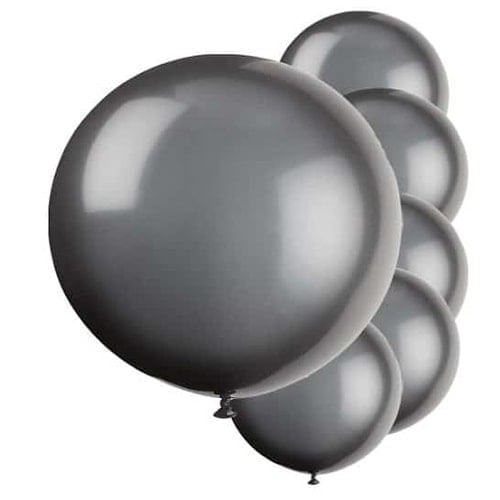 Black Jumbo Biodegradable Latex Balloons 91cm / 36 in - Pack of 6 Product Image