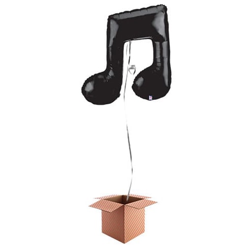 Black Musical Note Helium Foil Giant Balloon - Inflated Balloon in a Box Product Image