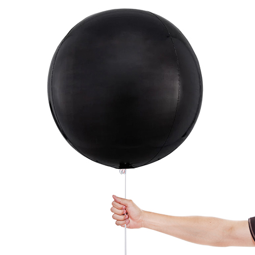 Black Orbz Foil Helium Balloon 38cm / 15 in Product Gallery Image
