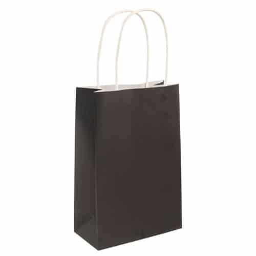 Black Paper Bag With Handles 21cm
