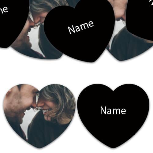 HEART Shape - Black Personalised Confetti - Pack of 100 Product Image