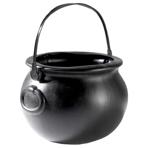 Black Plastic Cauldron Halloween Costume Accessory Product Image