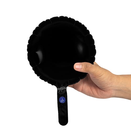 Black Round Air Fill Foil Balloon 23cm / 9 in - Pack of 5