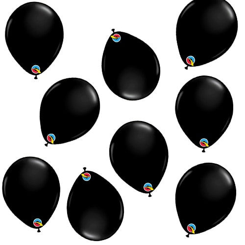 Black Round Mini Latex Qualatex Balloons 13cm / 5 in - Pack of 100 Product Image