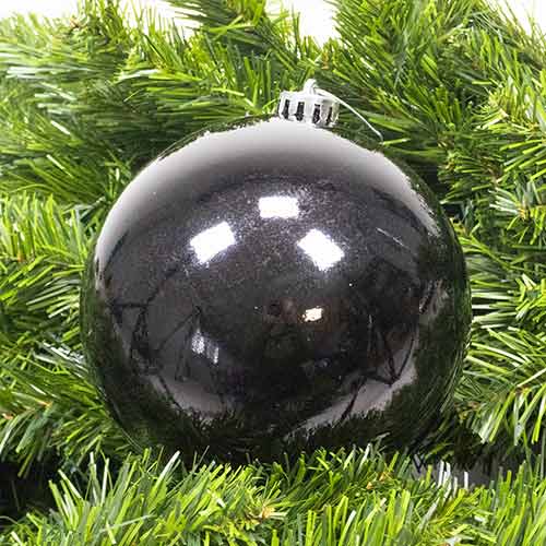 Black Shiny Shatterproof Christmas Bauble 15cm Tree Ornament Product Gallery Image