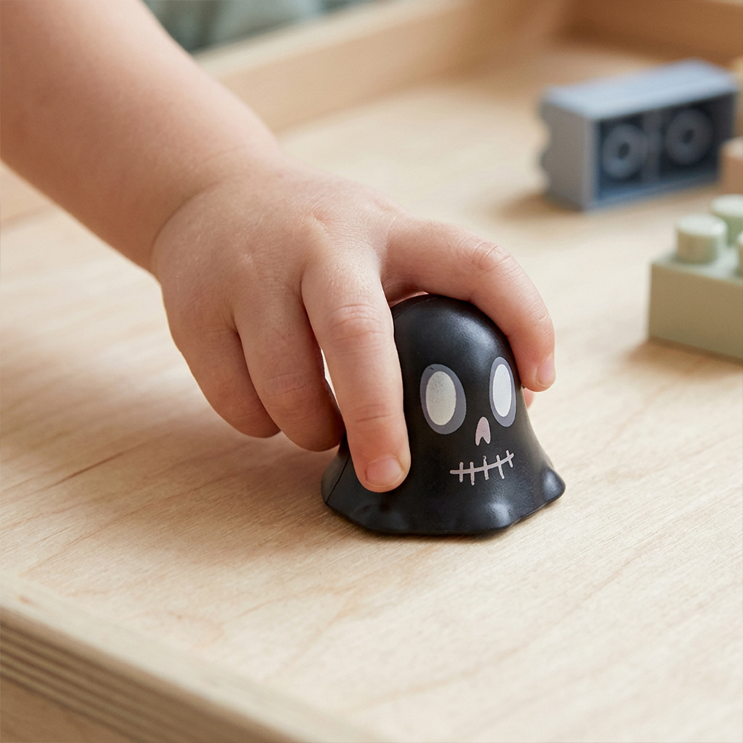 Black Skull Ghost Halloween Pull Back Toy 4.5cm View 2