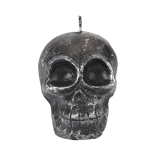 Black Skull Head Halloween Candle 6cm