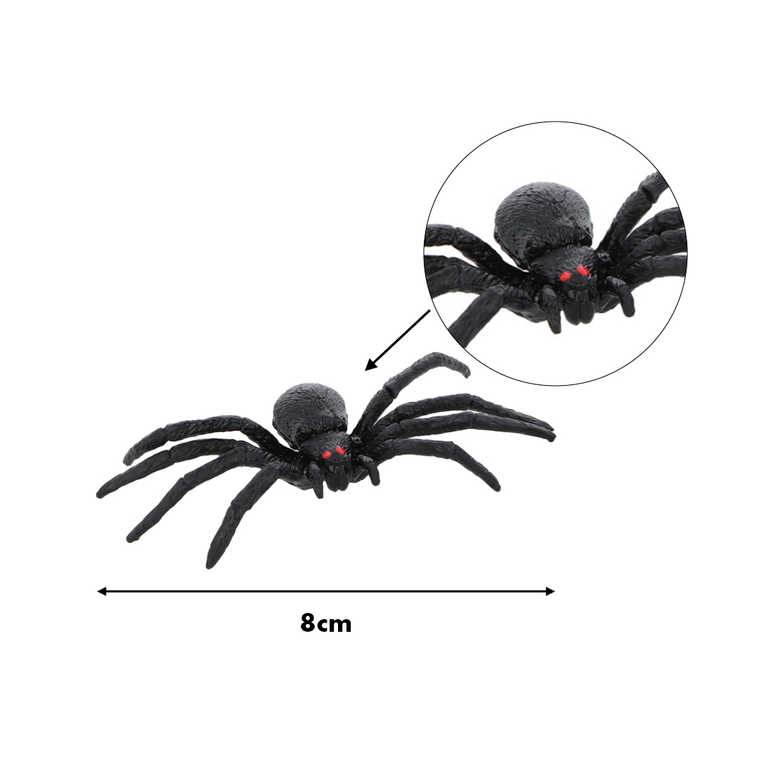 Black Spiders Halloween Decorations 8cm - Pack of 9 View 3