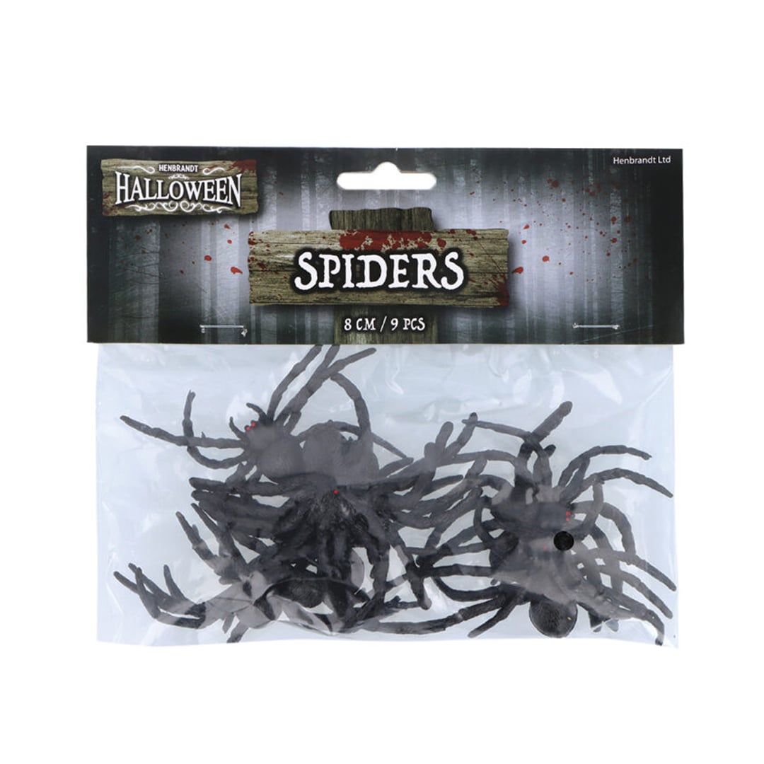 Black Spiders Halloween Decorations 8cm - Pack of 9 View 4